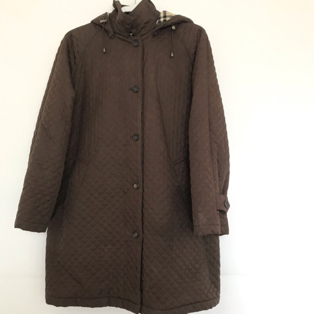 Women’s Burberry London Brown Diamond Quilted Jacket Size 10